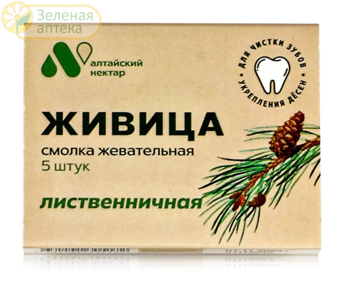 Смолка жевательная Живица лиственница сибирская №5 шт в Зеленой аптеке. Изображение № 1