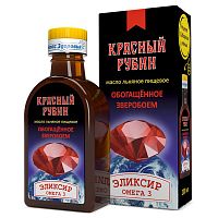 картинка Масло льняное КРАСНЫЙ РУБИН с зверобоем 200 мл. (Компас здоровья)