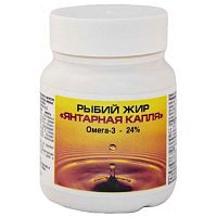 картинка Рыбий жир "Янтарная капля" Омега-3  №100 капс в Зеленой аптеке