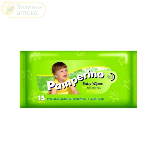 Салфетки влажные детские Pamperino ( Памперино ) 15 шт в Зеленой аптеке. Изображение № 1
