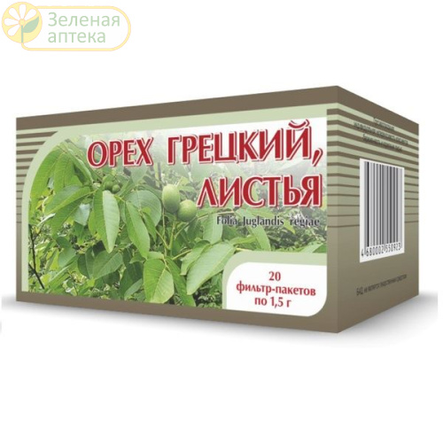 Грецкий орех лист 20 ф/пакетов по 1,5 гр. в Зеленой аптеке. Изображение № 1