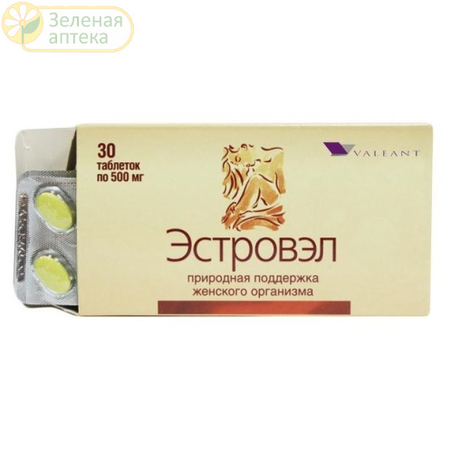 Эстровэл 0,5г №30таб (климактерический синдром) в Зеленой аптеке. Изображение № 1