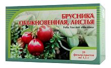 картинка Брусника обыкновенная (листья) 1,5г №20 ф/пакетов от Зеленой аптеки