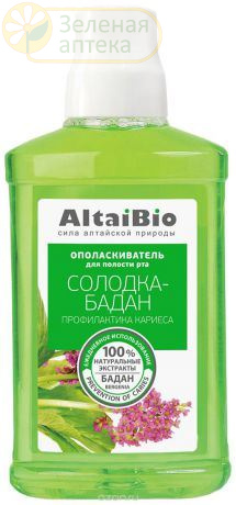 АлтайБио Ополаскиватель для полости рта Солодка-Бадан 200мл (Две линии) в Зеленой аптеке. Изображение № 1