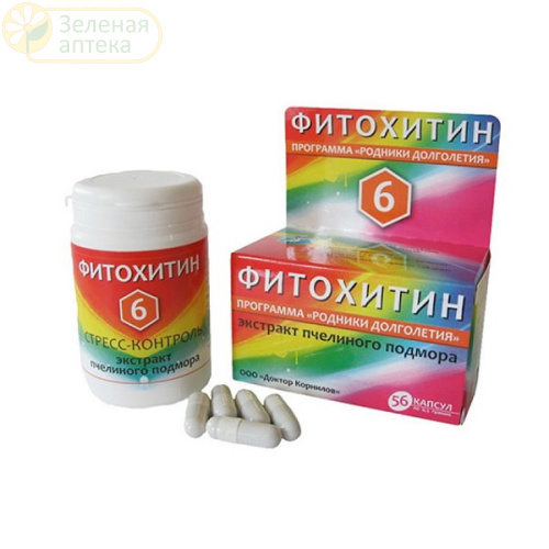 Фитохитин -6 Стресс - контроль №56 капс (Доктор Корнилов) в Зеленой аптеке. Изображение № 1